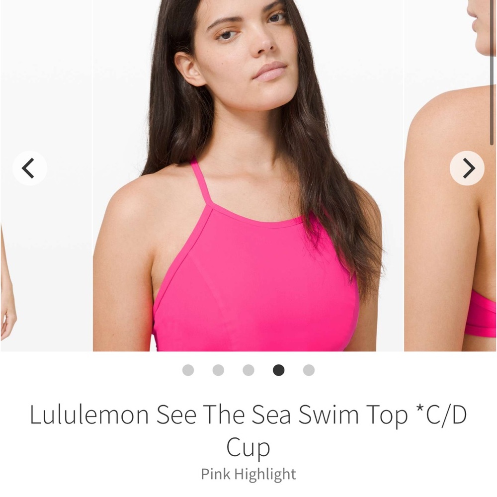 NWT Lululemon See The Sea Swim Bikini Top Pink Highlight Sz 6